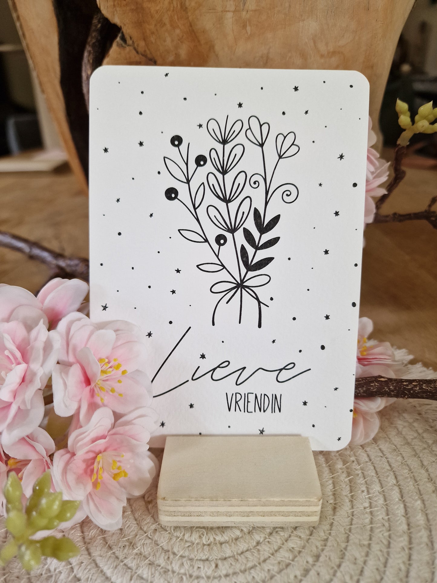 Ansichtkaart 'Lieve Vriendin'
