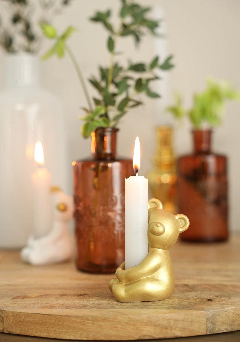 Bearhug kandelaar - 6x5x8 cm - goud