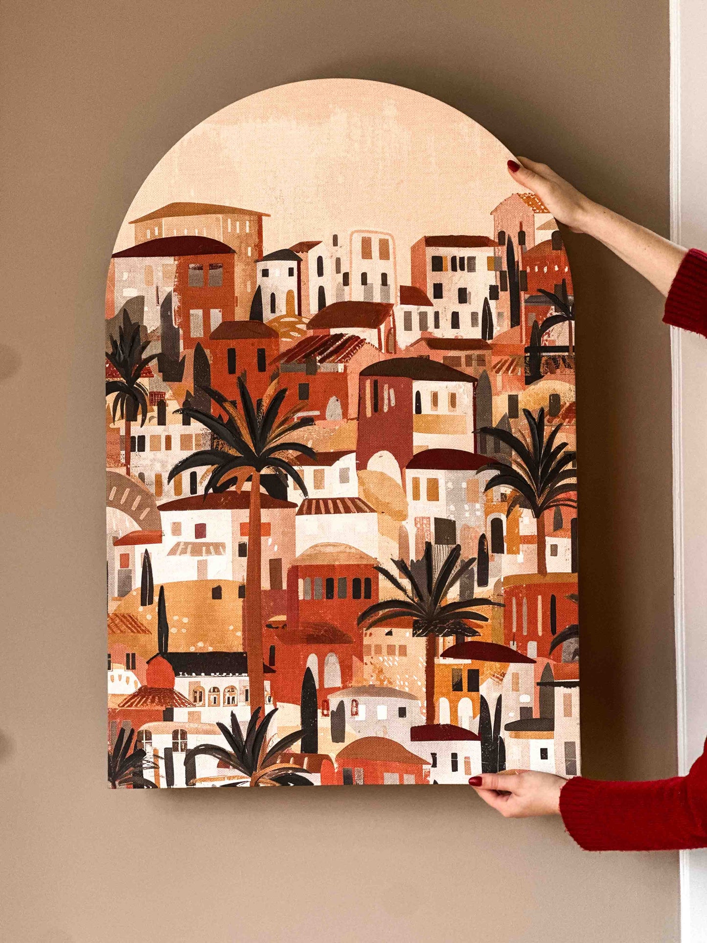 Schilderij Mediteraans - Ovaal - 60x90x4,3cm