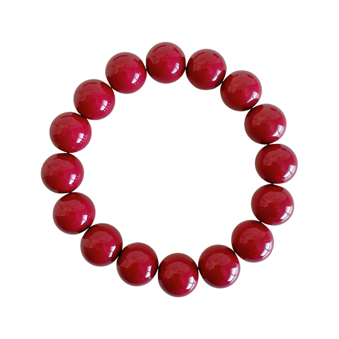 Bold Beads Armband | Cherry Red - 14 mm