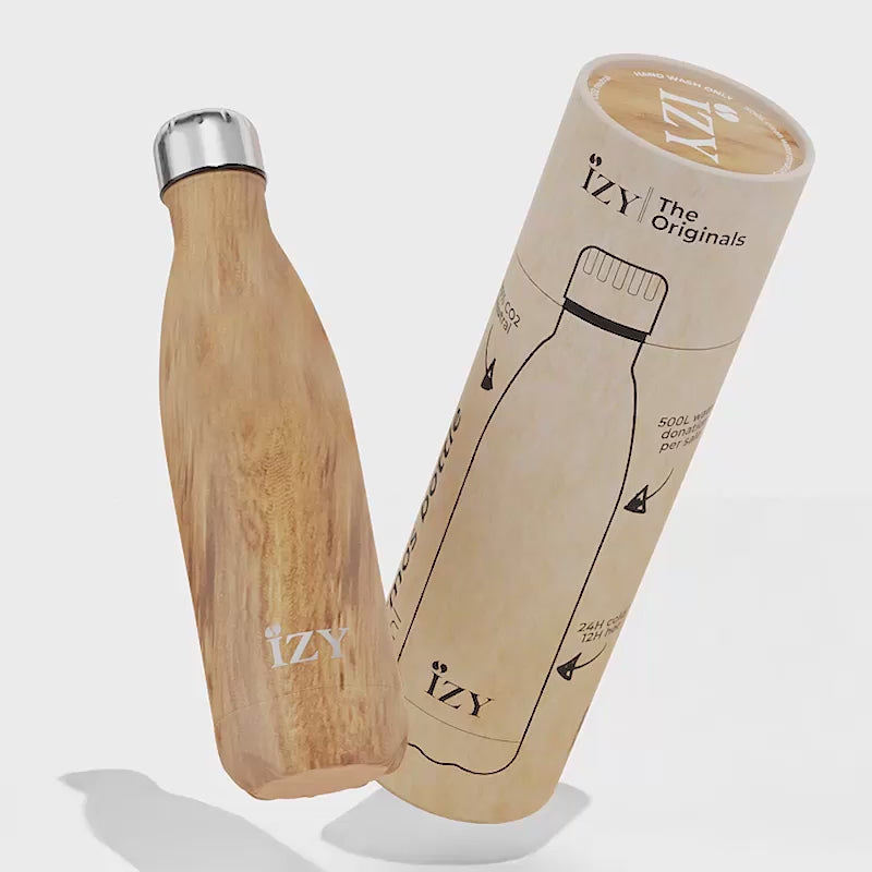 IZY - Thermosfles 500ml - Houtlook
