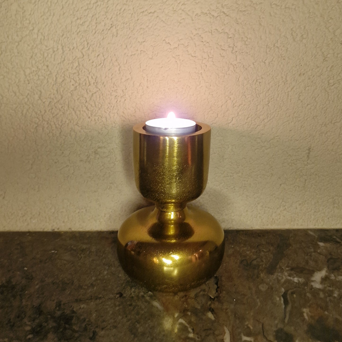 Kandelaar metaal - 12cm x 15cm - goud