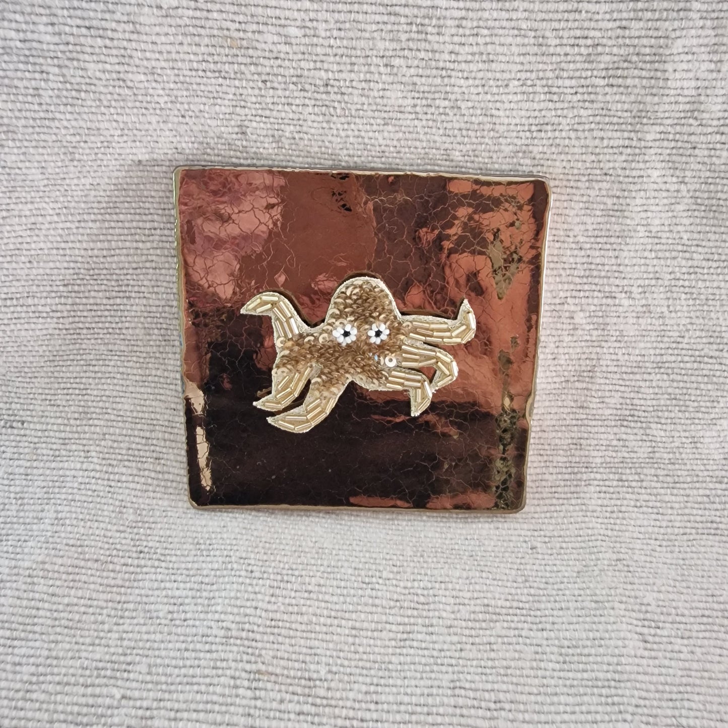Tegeltje - 3D - Octopus - Brons
