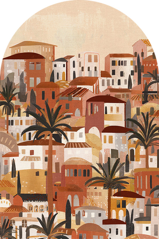 Schilderij Mediteraans - Ovaal - 60x90x4,3cm