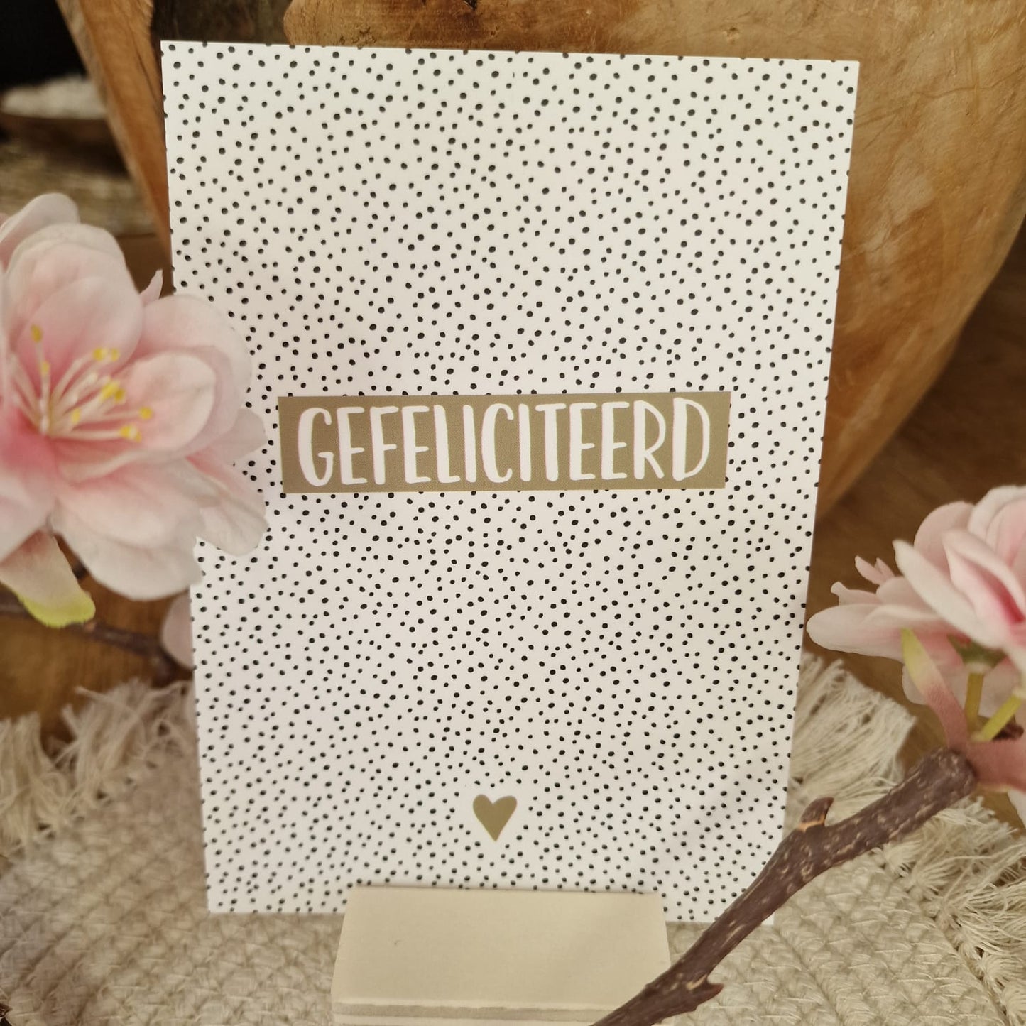 Ansichtkaart 'Gefeliciteerd'
