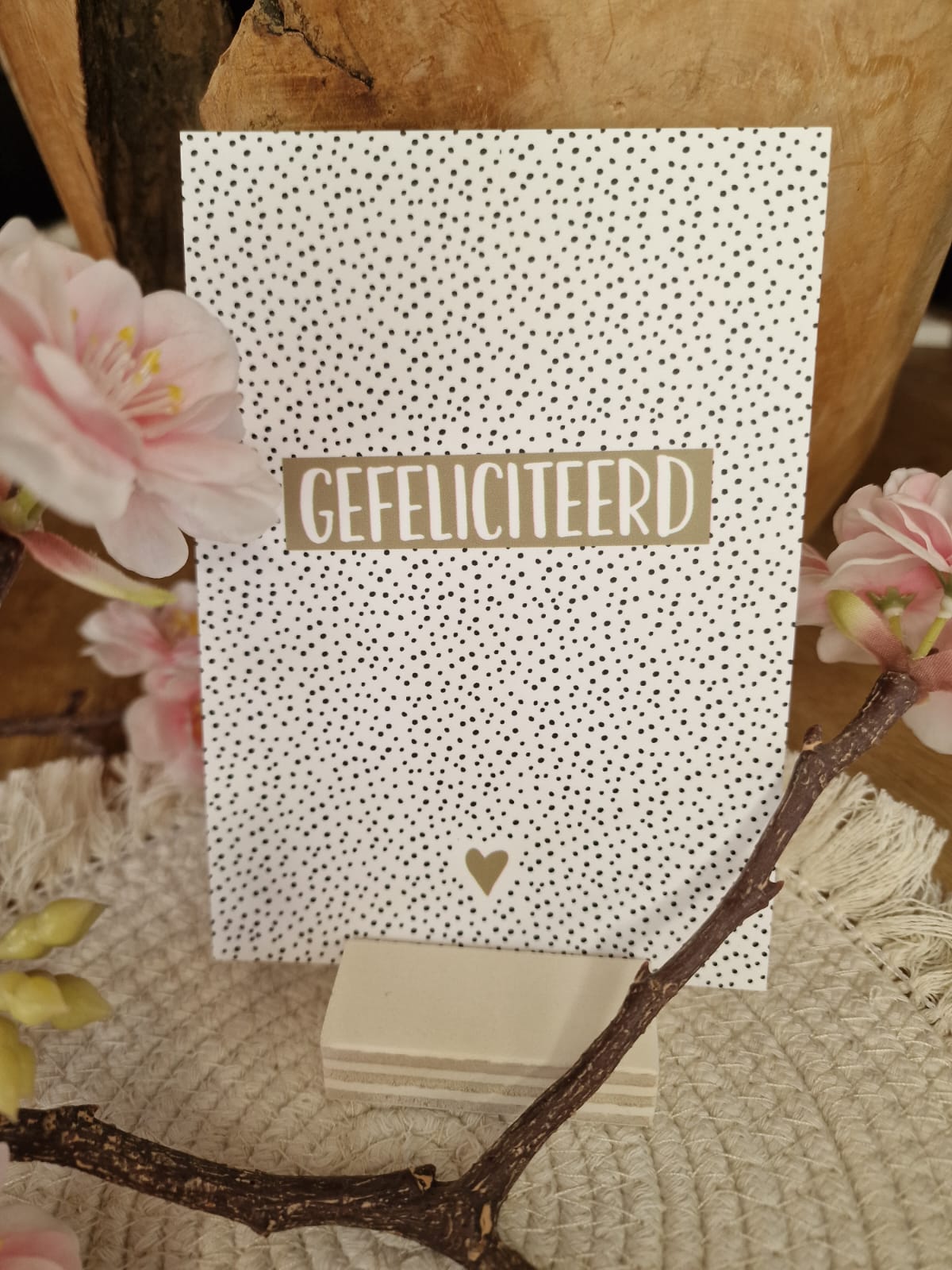 Ansichtkaart 'Gefeliciteerd'