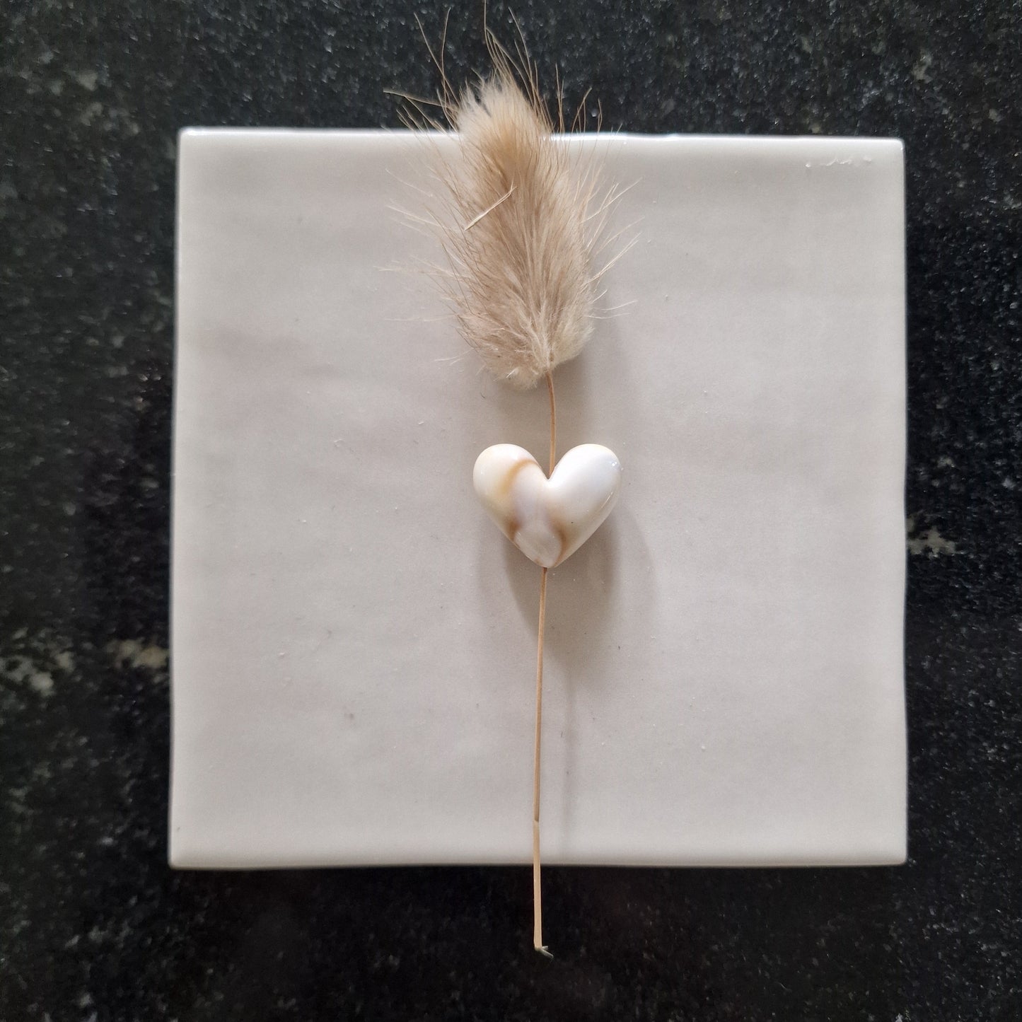 Tegeltje - 3D - Hartje - Beige