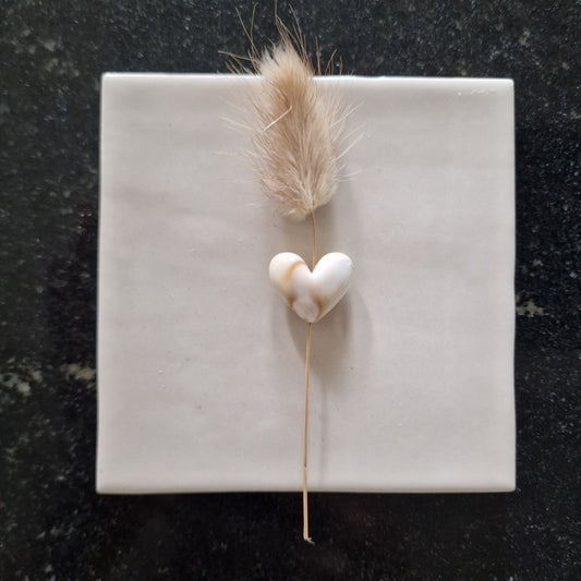 Tegeltje - 3D - Hartje - Beige