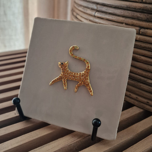 Tegeltje - 3D - Kat - Beige