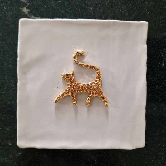 Tegeltje - 3D - Kat - Beige
