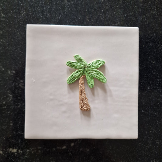 Tegeltje - 3D - Palmboom - Beige