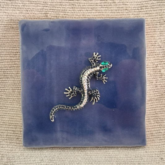 Tegeltje - 3D - Salamander - Blauw