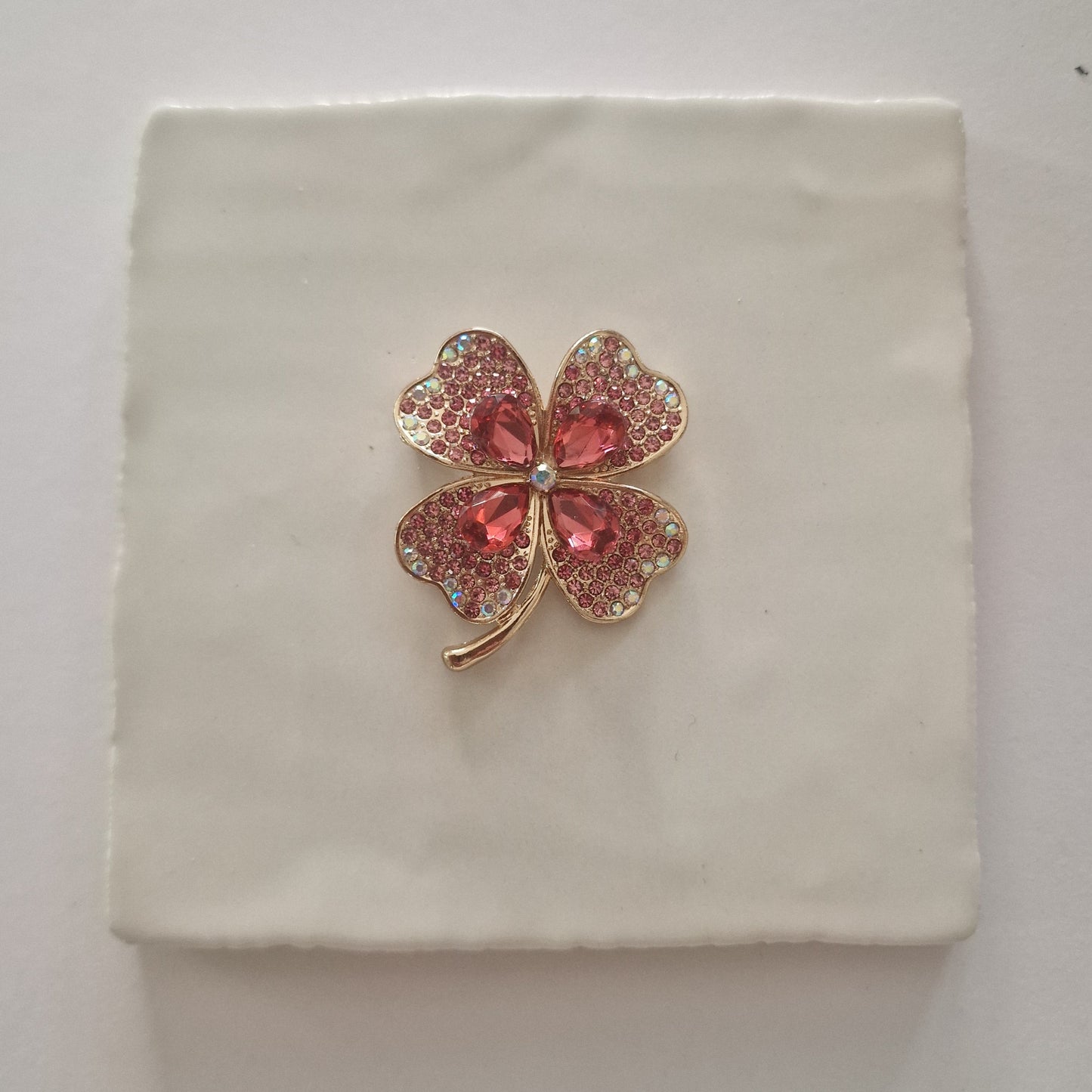 Tegeltje - 3D - Klavertje Vier Roze - Tegeltje naar keuze