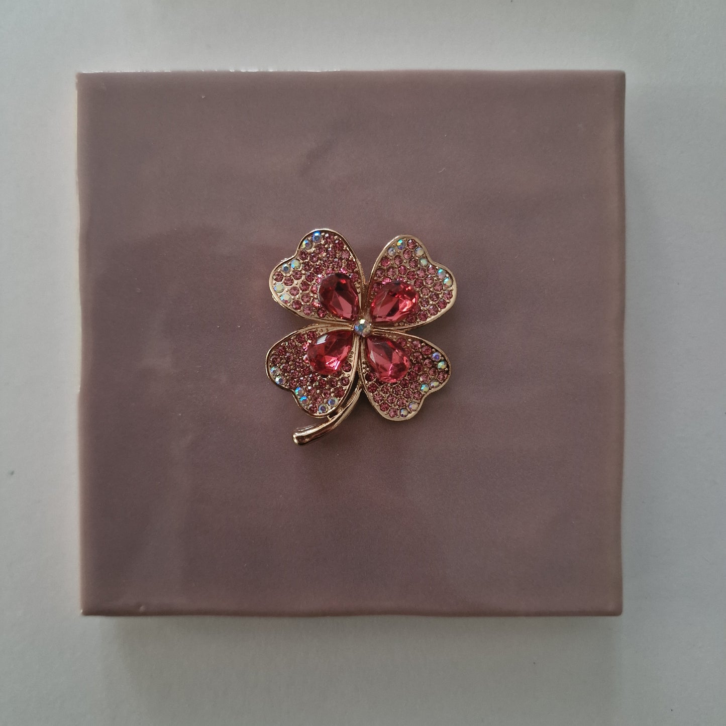 Tegeltje - 3D - Klavertje Vier Roze - Tegeltje naar keuze