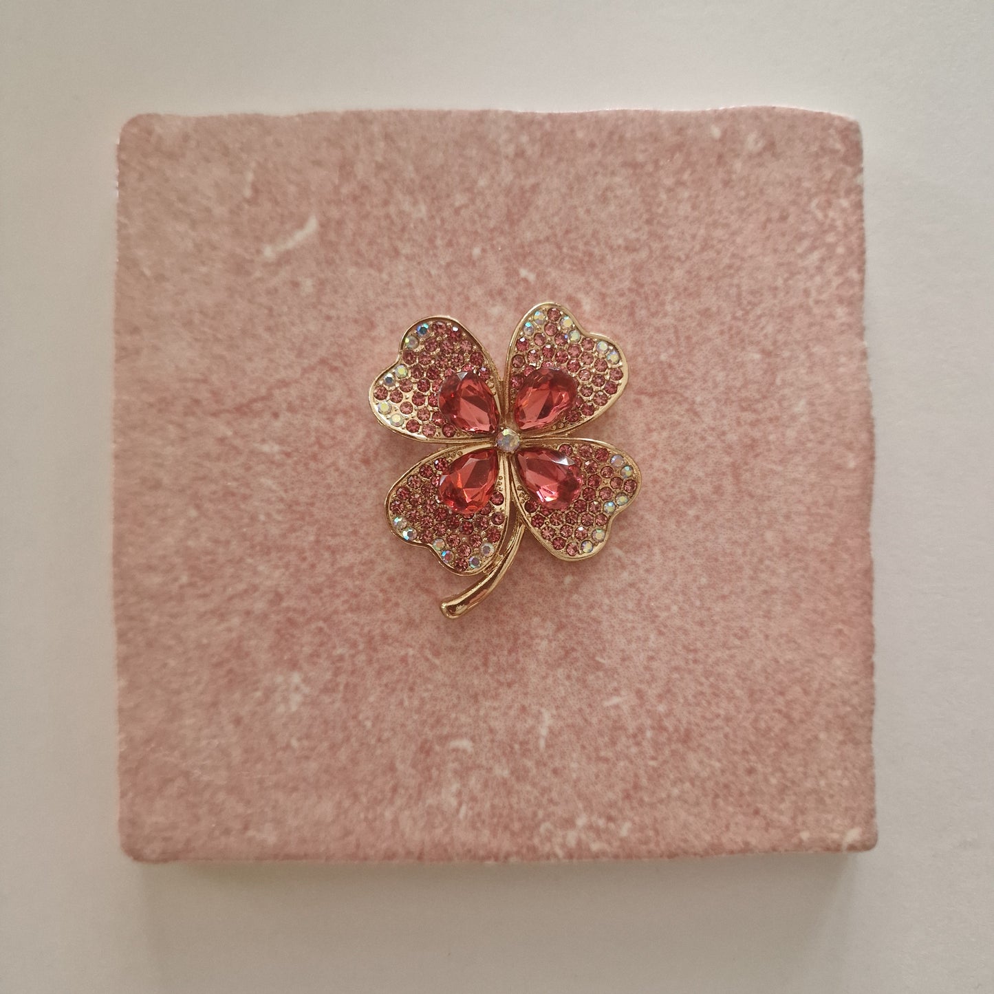 Tegeltje - 3D - Klavertje Vier Roze - Tegeltje naar keuze