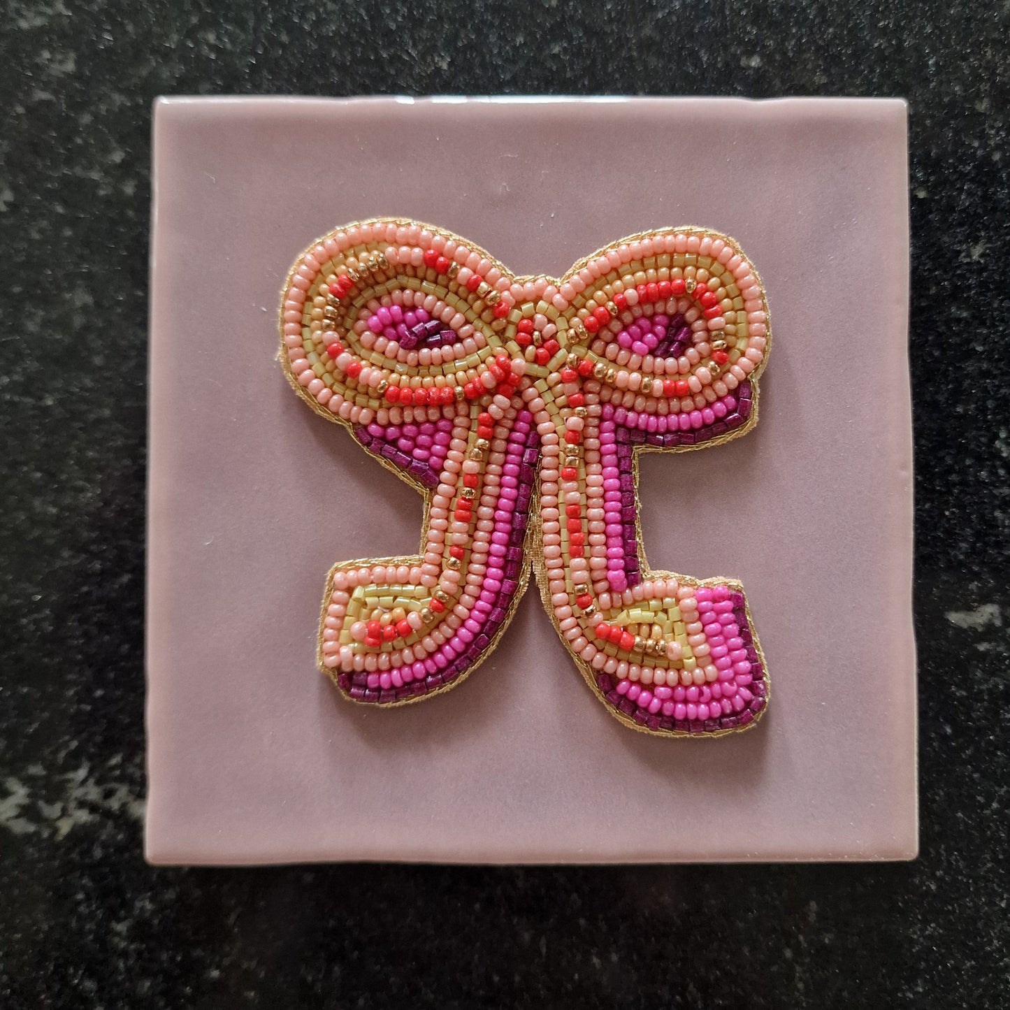 Tegeltje - 3D - Strik - Lila