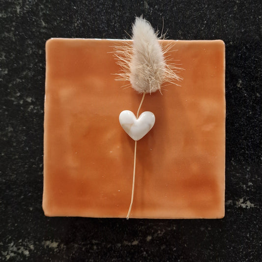 Tegeltje - 3D - Hartje - Oranje