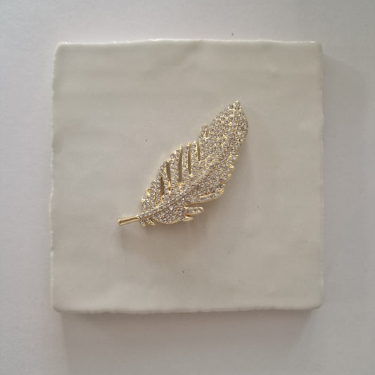 Tegeltje - 3D - Veertje Goud - Tegeltje naar keuze
