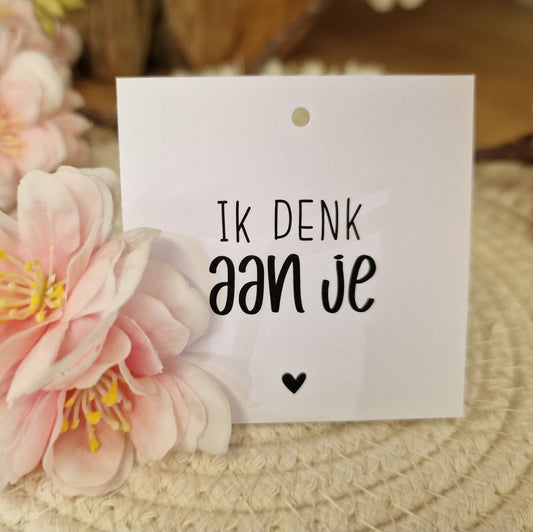Cadeaulabel 'Ik denk aan je'