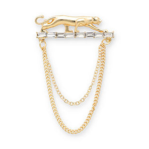 Statement broche - Luipaard Gold-white