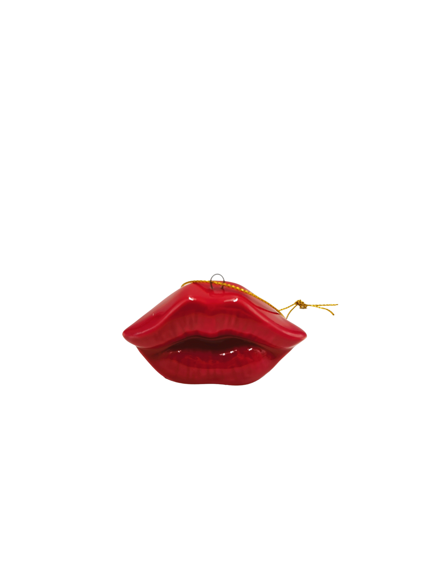 Xmas hanger - Lip - Keramiek - Rood - 6,5x2x4cm