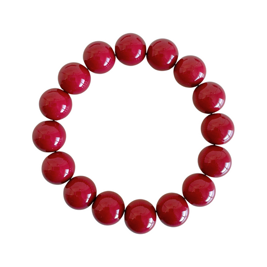 Bold Beads Armband | Cherry Red - 14 mm