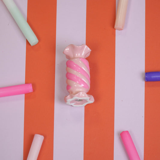 Kandelaar - Toffee Candy - Pink/ Neon -7,5x7,5x13 cm
