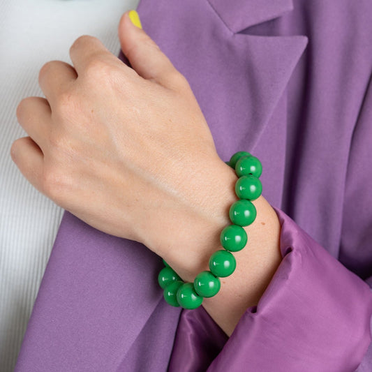 Bold Beads Armband | Green - 14 mm