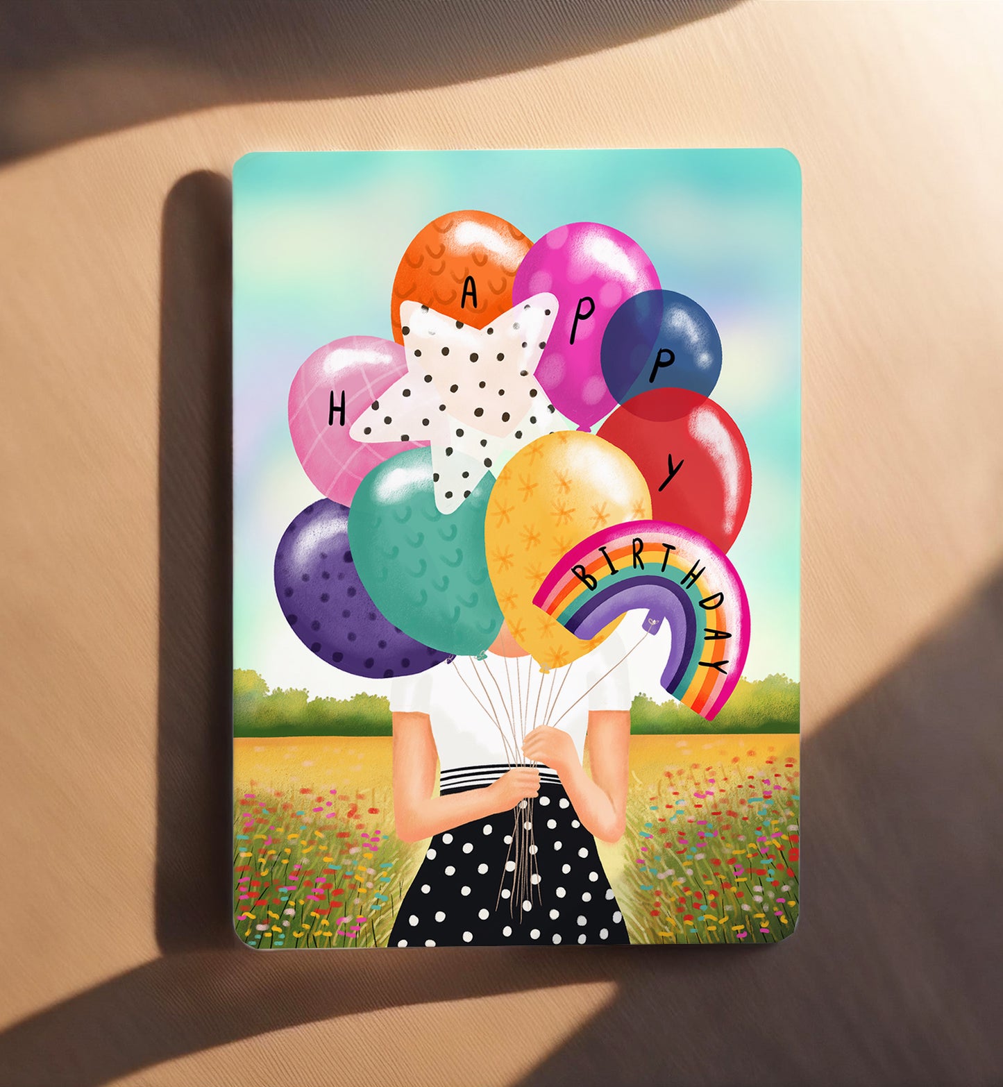 Ansichtkaart 'Happy Birthday Rainbow'