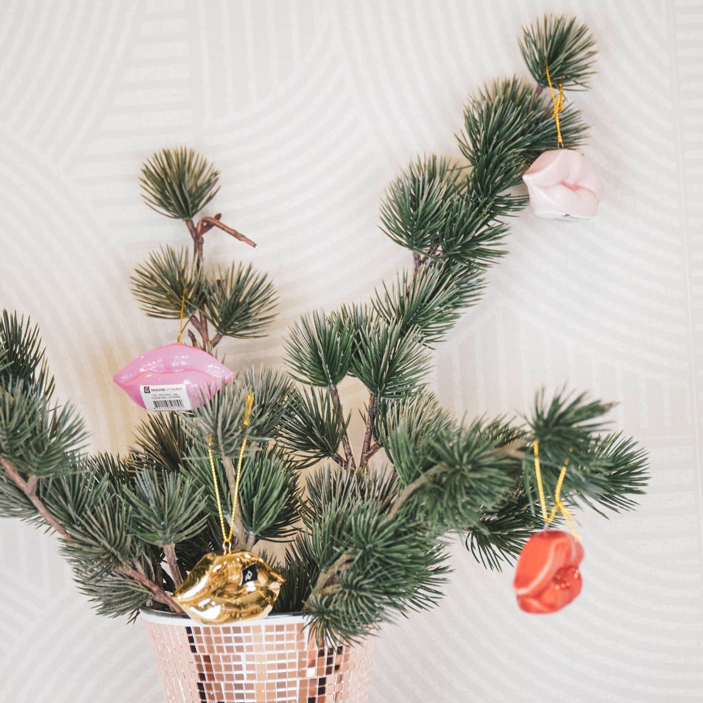 Xmas hanger - Lip - Keramiek - Goud - 6,5x2x4cm