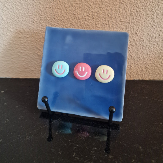 Tegeltje - 3D - Smile - Blauw