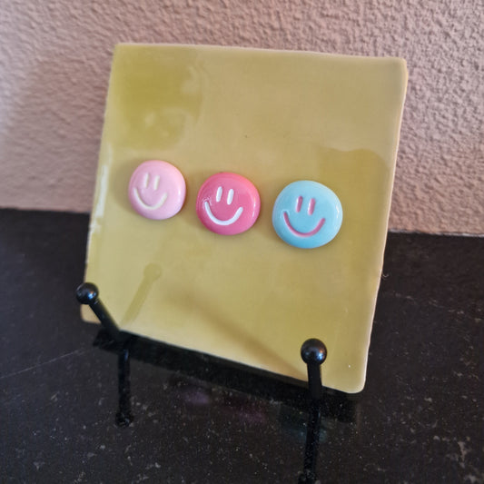 Tegeltje - 3D - Smile - Okergeel