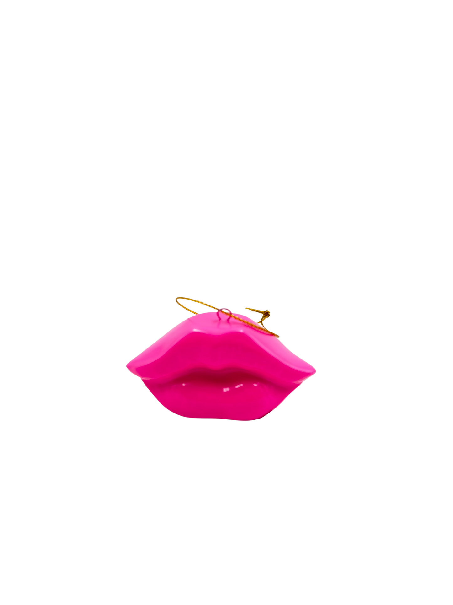 Xmas hanger - Lip - Keramiek - Neon Roze - 6,5x2x4cm