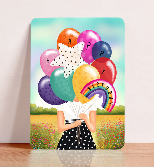 Ansichtkaart 'Happy Birthday Rainbow'