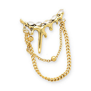 Statement broche - Druppels Gold-white
