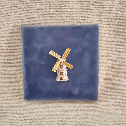 Tegeltje - 3D - Molen - Blauw