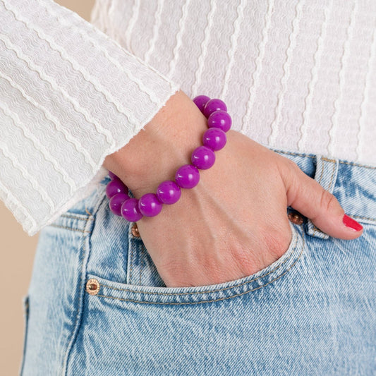 Bold Beads Armband | Purple Plum - 14 mm