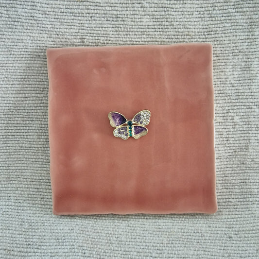 Tegeltje - 3D - Vlinder - Oud Roze